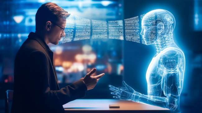  صورة توضيحية عن وكيل الذكاء الاصطناعي مع الإنسان