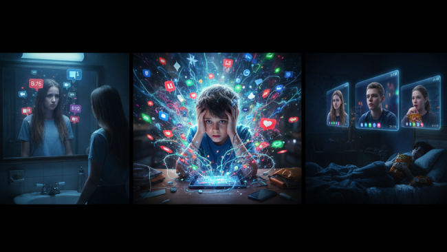 تأثير الاستعمال المفرط الشاشات على الصحة النفسية للأطفال