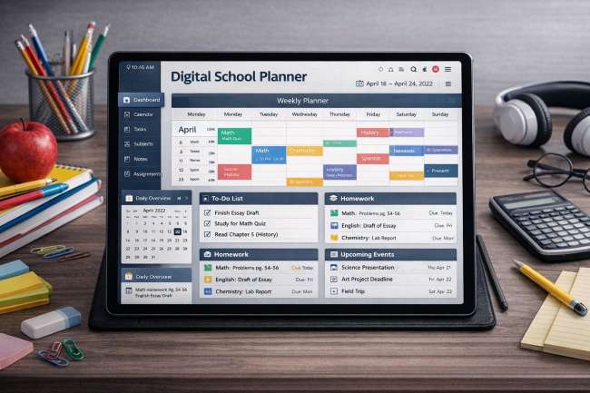 المفكرة المدرسية الرقمية اداة حديثة لتنظيم الواجبات 