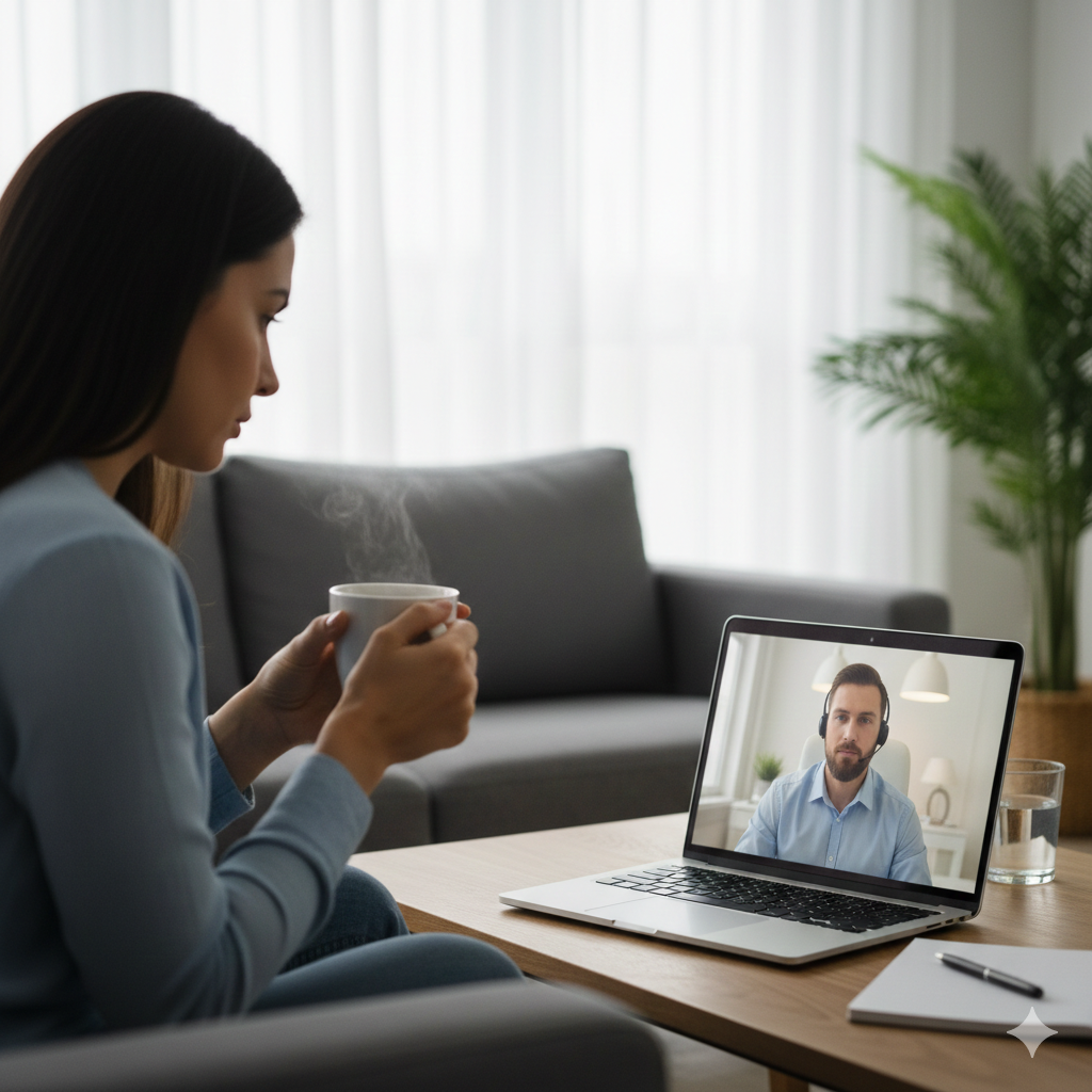 حقيقة العلاج النفسي عن بعد :من العيادة الى الشاشة