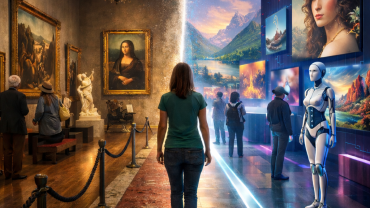 صورة من صنع الذكاء الاصطناعي تظهر المتاحف بين الماضي والمستقبل